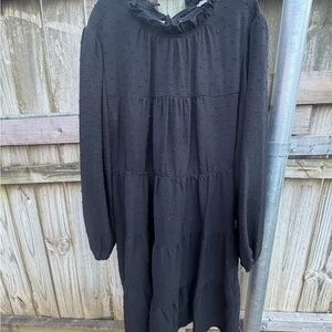 Elegant Black Long-Sleeve Dress